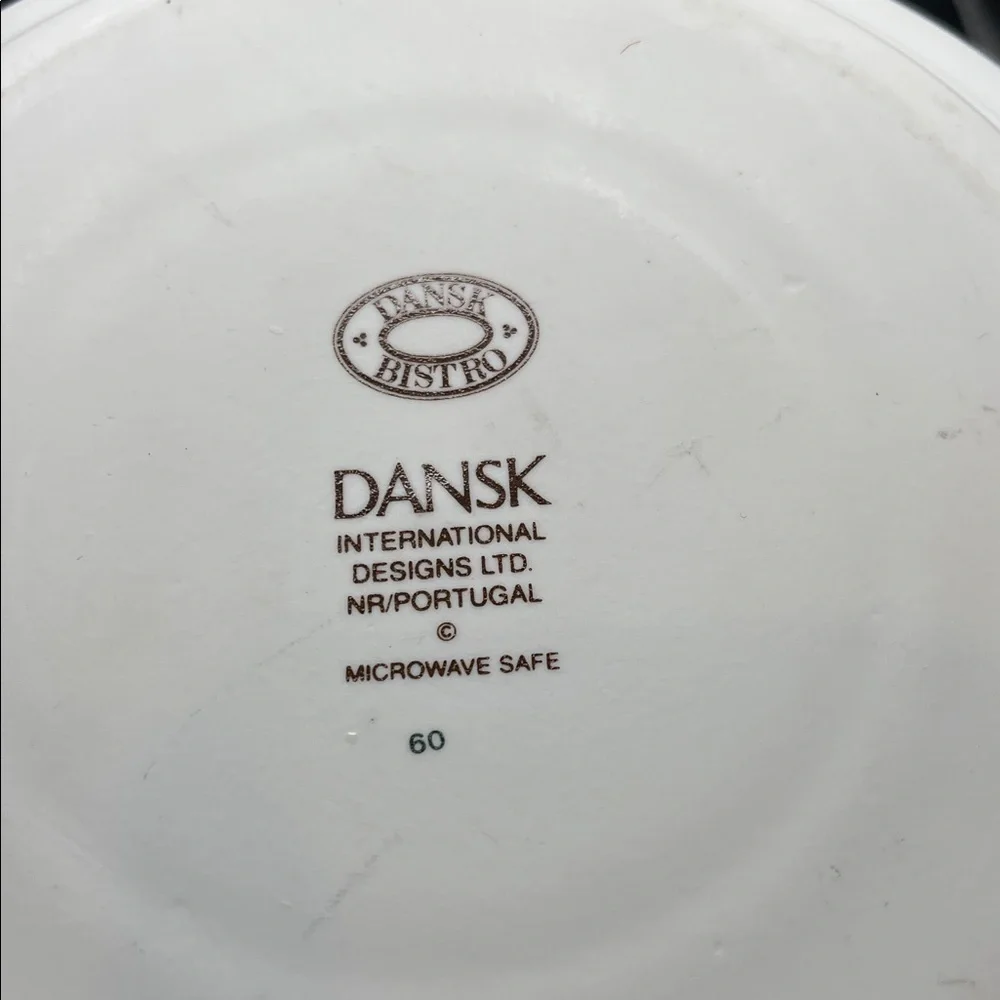 VTG Dansk Springhavn Green/White Flat Cup & Saucer Set of 2